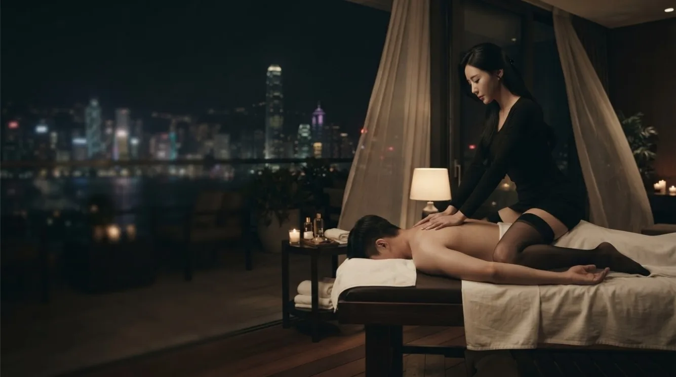 Therapist beside a guest during a private room massage